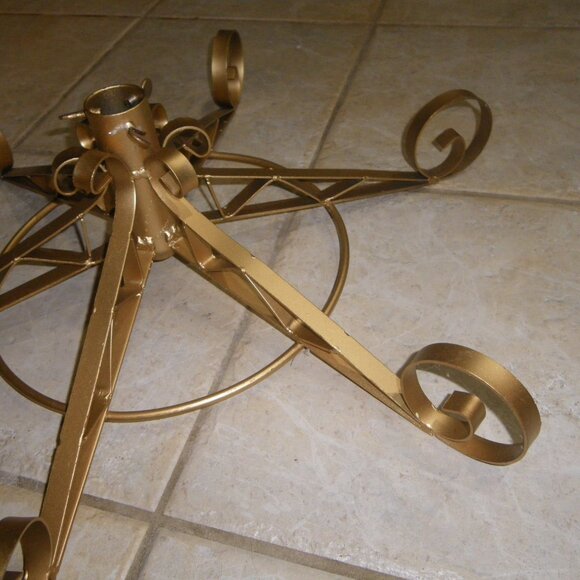 Handcrafted Iron Welded Metal Ornate Stand - Holiday or Anything - Unique! - Picture 3 of 5